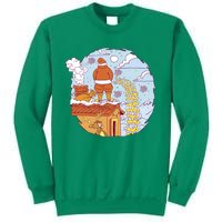 Santa Claus Peeing On Roof Funny Holiday Christmas Sweatshirt