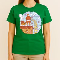 Santa Claus Peeing On Roof Funny Holiday Christmas T-Shirt