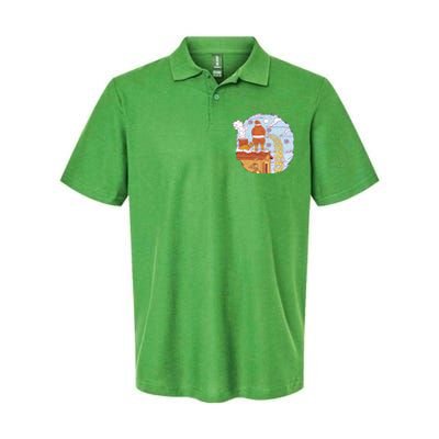 Santa Claus Peeing On Roof Funny Holiday Christmas Softstyle Adult Sport Polo