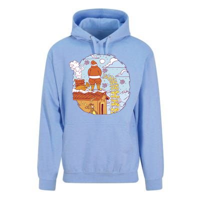 Santa Claus Peeing On Roof Funny Holiday Christmas Unisex Surf Hoodie