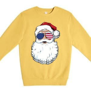 Santa Claus Patriotic Usa Sunglasses Christmas In July Santa Premium Crewneck Sweatshirt