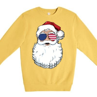 Santa Claus Patriotic Usa Sunglasses Christmas In July Santa Premium Crewneck Sweatshirt