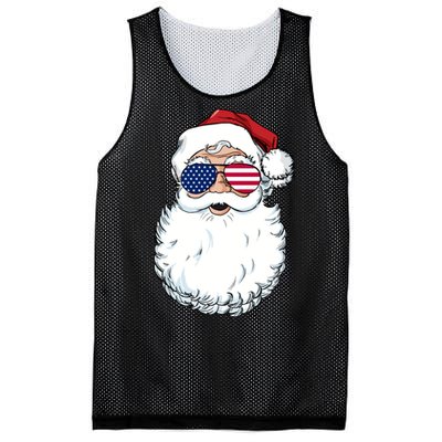 Santa Claus Patriotic Usa Sunglasses Christmas In July Santa Mesh Reversible Basketball Jersey Tank