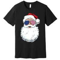 Santa Claus Patriotic Usa Sunglasses Christmas In July Santa Premium T-Shirt