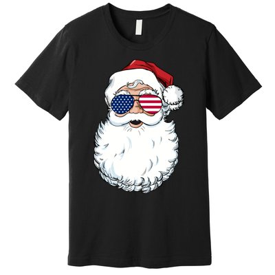 Santa Claus Patriotic Usa Sunglasses Christmas In July Santa Premium T-Shirt