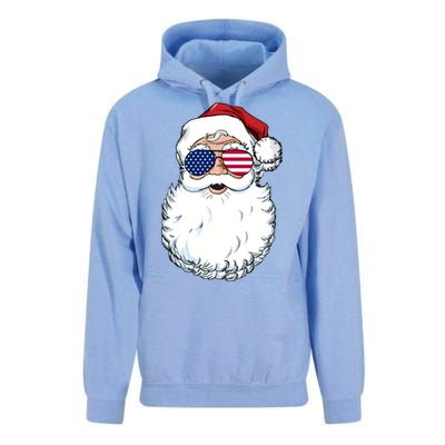 Santa Claus Patriotic Usa Sunglasses Christmas In July Santa Unisex Surf Hoodie