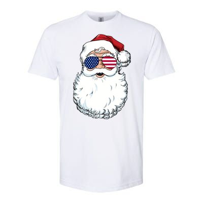 Santa Claus Patriotic Usa Sunglasses Christmas In July Santa Softstyle CVC T-Shirt