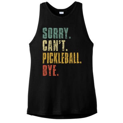 Sorry Can't Pickleball Bye Funny Retro Vintage Pickleball Great Gift Ladies PosiCharge Tri-Blend Wicking Tank