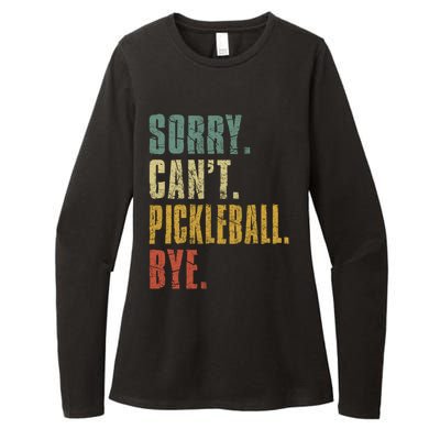 Sorry Can't Pickleball Bye Funny Retro Vintage Pickleball Great Gift Womens CVC Long Sleeve Shirt