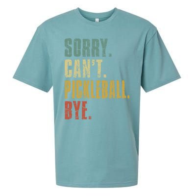 Sorry Can't Pickleball Bye Funny Retro Vintage Pickleball Great Gift Sueded Cloud Jersey T-Shirt