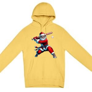 Santa Claus Playing Baseball Player Christmas Premium Pullover Hoodie