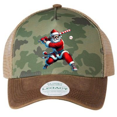 Santa Claus Playing Baseball Player Christmas Legacy Tie Dye Trucker Hat