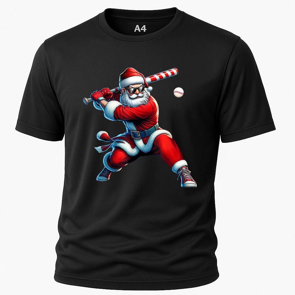Santa Claus Playing Baseball Player Christmas Performance Shirt