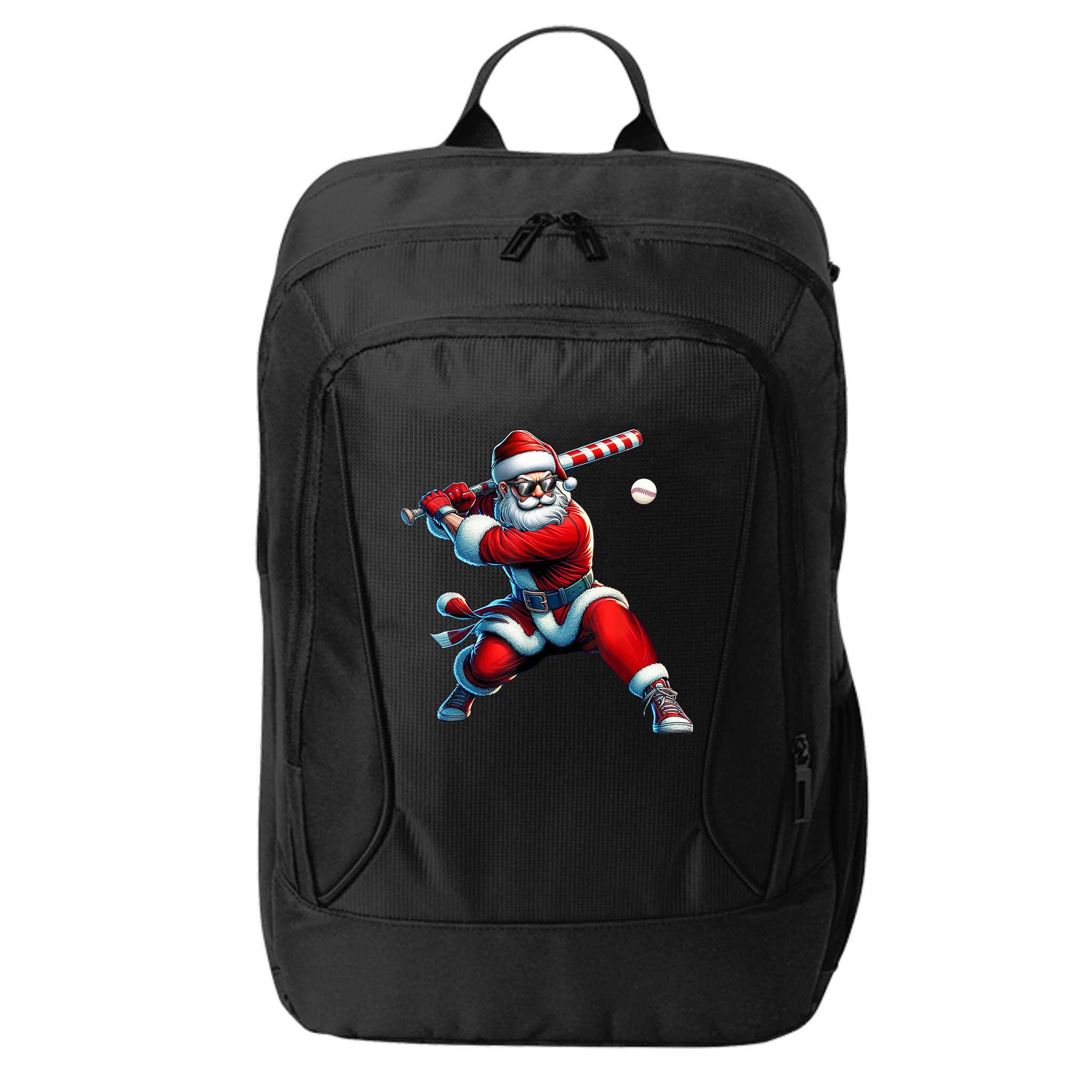 Santa Claus Playing Baseball Player Christmas City Backpack