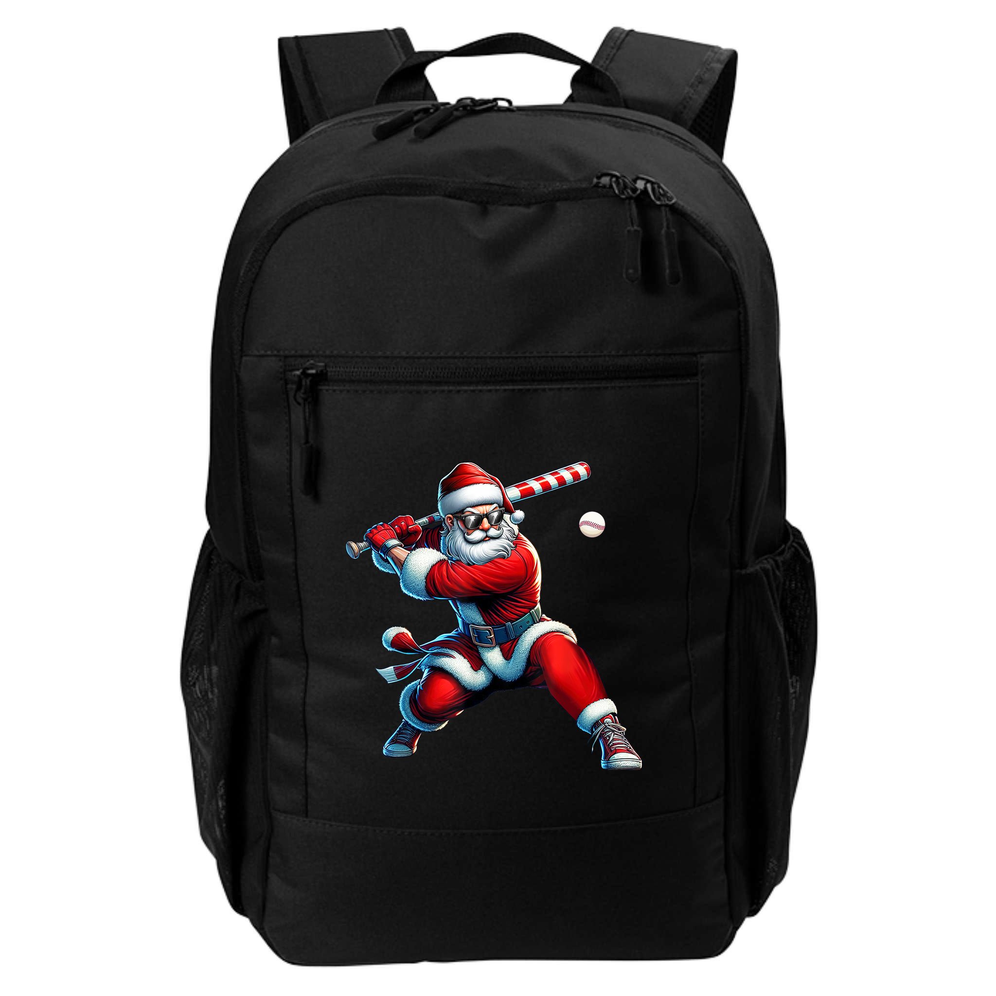 Santa Claus Playing Baseball Player Christmas Backpack