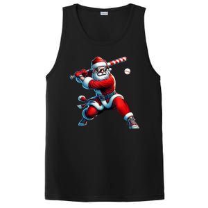 Santa Claus Playing Baseball Player Christmas PosiCharge Competitor Tank