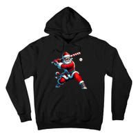 Santa Claus Playing Baseball Player Christmas Tall Hoodie