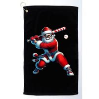 Santa Claus Playing Baseball Player Christmas Golf Towel