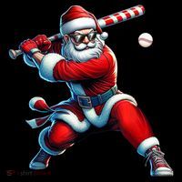 Santa Claus Playing Baseball Player Christmas Zip Tote Bag