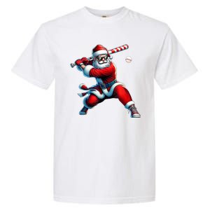 Santa Claus Playing Baseball Player Christmas Garment-Dyed Heavyweight T-Shirt