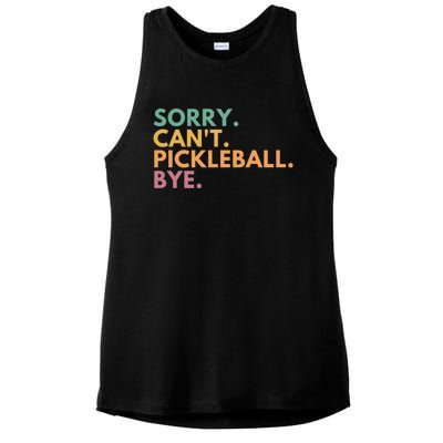 Sorry CanT Pickleball Bye Gift Ladies PosiCharge Tri-Blend Wicking Tank