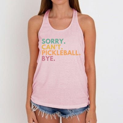 Sorry CanT Pickleball Bye Gift Women's Knotted Racerback Tank