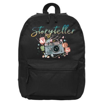 Storyteller Camera Photography Photographer Cameraman Gift 16 in Basic Backpack