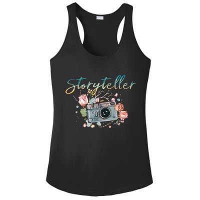 Storyteller Camera Photography Photographer Cameraman Gift Ladies PosiCharge Competitor Racerback Tank