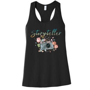 Storyteller Camera Photography Photographer Cameraman Gift Women's Racerback Tank