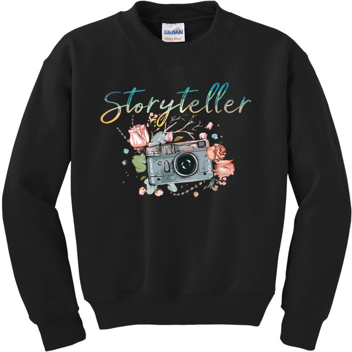 Storyteller Camera Photography Photographer Cameraman Gift Kids Sweatshirt