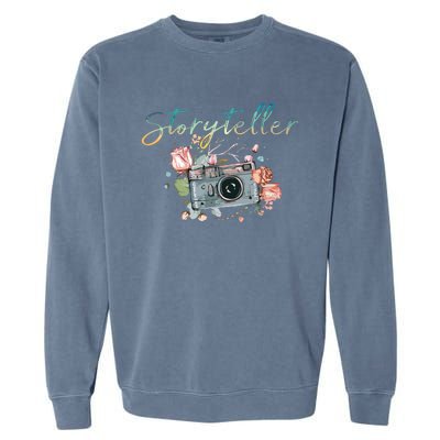 Storyteller Camera Photography Photographer Cameraman Gift Garment-Dyed Sweatshirt