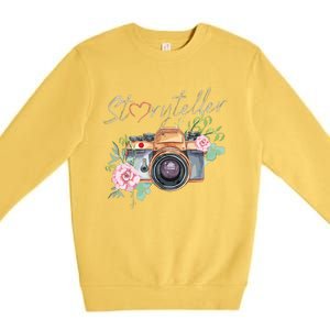 Storyteller Camera Photography Photographer Cameraman Ideas Premium Crewneck Sweatshirt