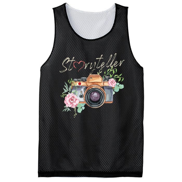 Storyteller Camera Photography Photographer Cameraman Ideas Mesh Reversible Basketball Jersey Tank