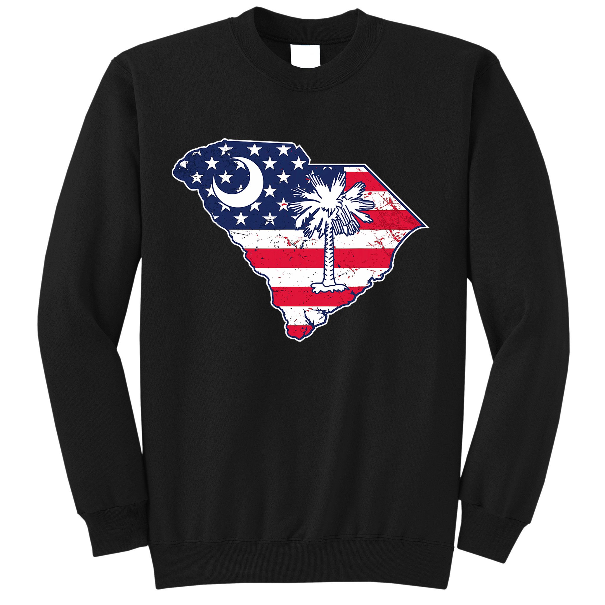 South Carolina Palmetto American Flag Patriotic Vintage Sweatshirt