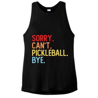 Sorry Can't Pickleball Bye Funny Pickleball Player Dink Premium Ladies PosiCharge Tri-Blend Wicking Tank