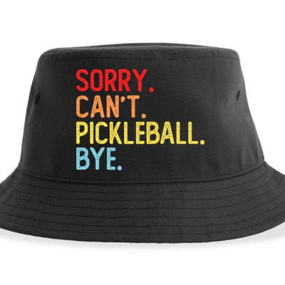 Sorry Can't Pickleball Bye Funny Pickleball Player Dink Premium Sustainable Bucket Hat