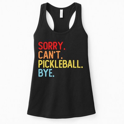 Sorry Can't Pickleball Bye Funny Pickleball Player Dink Premium Womens Tank Top