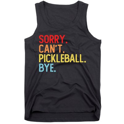 Sorry Can't Pickleball Bye Funny Pickleball Player Dink Premium Tank Top