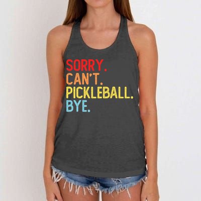 Sorry Can't Pickleball Bye Funny Pickleball Player Dink Premium Women's Knotted Racerback Tank