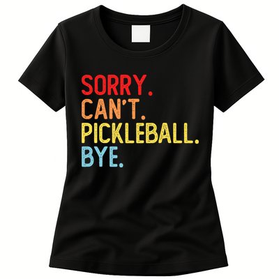 Sorry Can't Pickleball Bye Funny Pickleball Player Dink Premium Womens T-Shirt