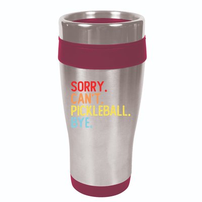 Sorry Can't Pickleball Bye Funny Pickleball Player Dink Premium 16oz Travel Tumbler