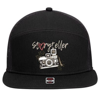 Storyteller Camera Photography Photographer Cool 7 Panel Mesh Trucker Snapback Hat