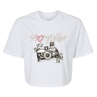 Storyteller Camera Photography Photographer Cool Bella+Canvas Jersey Crop Tee