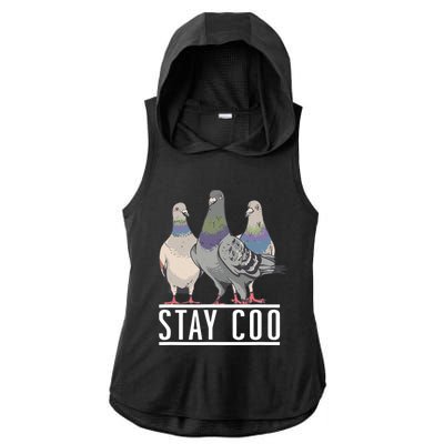 Stay Coo Pigeon Lover Animal Lover Birds Owner Ladies PosiCharge Tri-Blend Wicking Draft Hoodie Tank