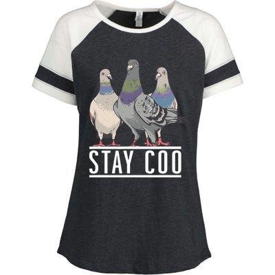 Stay Coo Pigeon Lover Animal Lover Birds Owner Enza Ladies Jersey Colorblock Tee