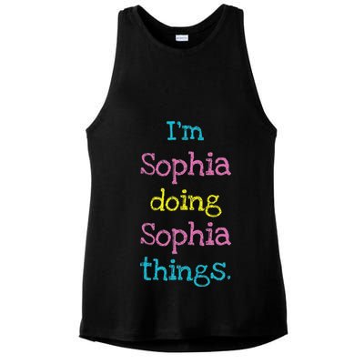 Sophia Cute Personalized Text S Top For Ladies PosiCharge Tri-Blend Wicking Tank