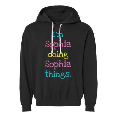 Sophia Cute Personalized Text S Top For Garment-Dyed Fleece Hoodie