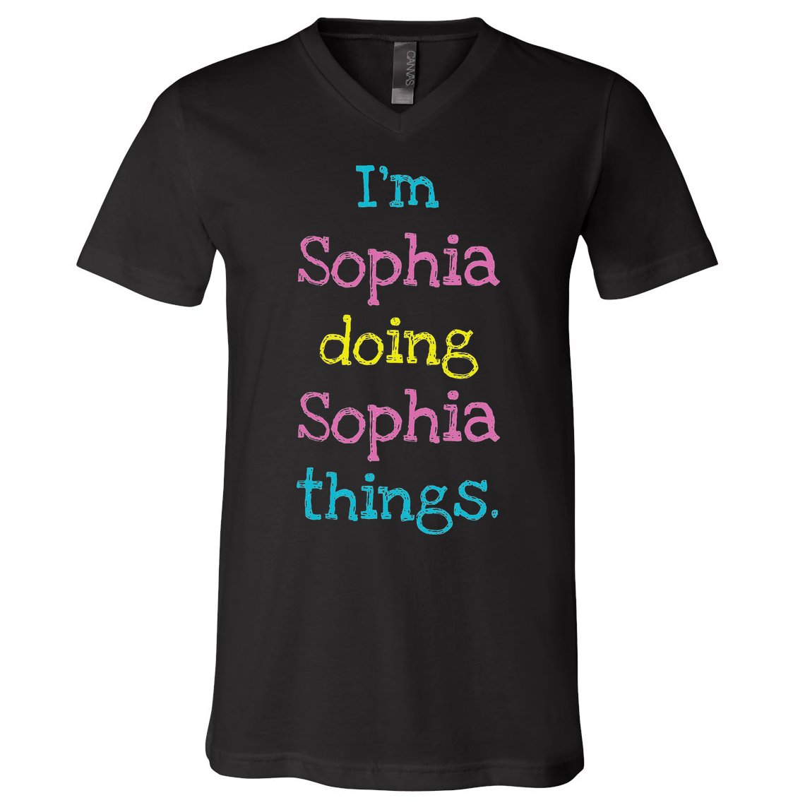 Sophia Cute Personalized Text S Top For V-Neck T-Shirt