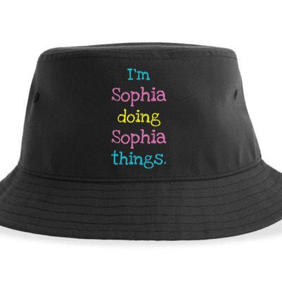 Sophia Cute Personalized Text S Top For Sustainable Bucket Hat