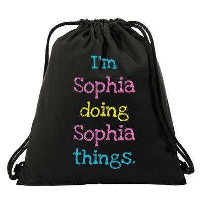 Sophia Cute Personalized Text S Top For Drawstring Bag